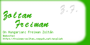 zoltan freiman business card